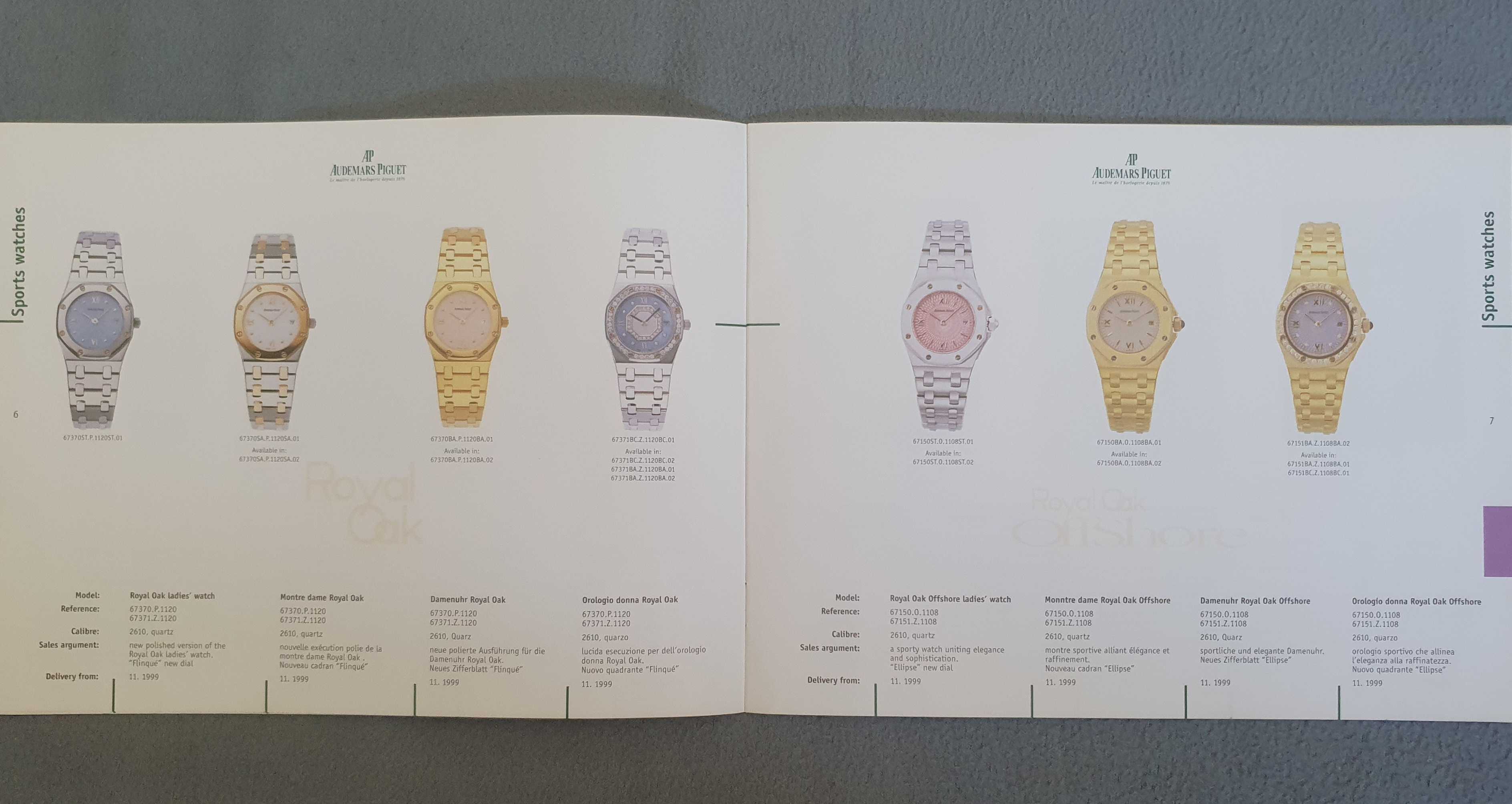 AP - Audemars Piguet - Catálogo / Livro OFICIAL de relógios - 1999
