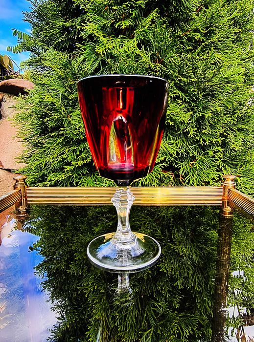 Kieliszki kieliszek kryształowe rubinowe Bohemia 4 sztuki