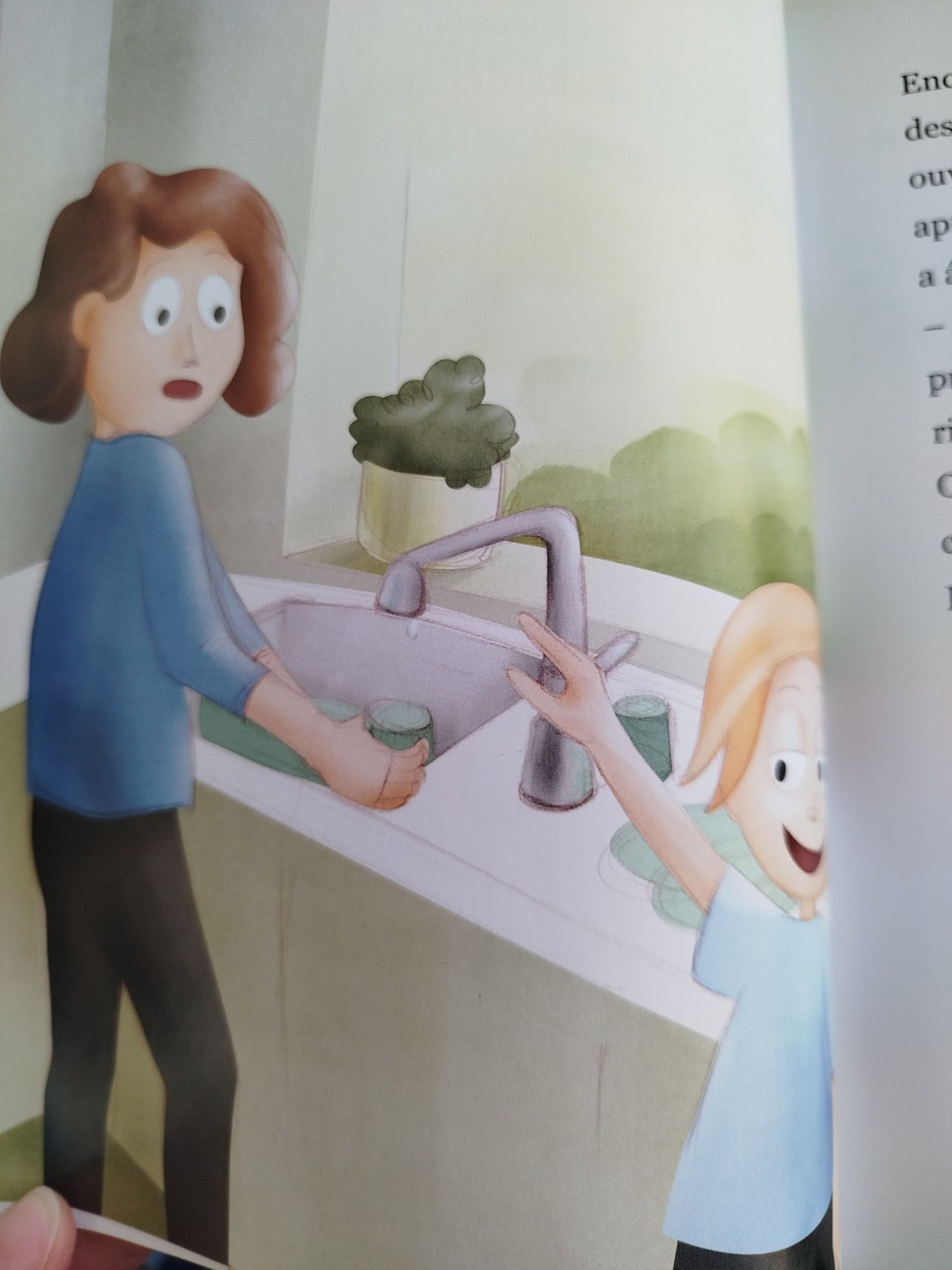 Livro de crianças "O pafi ensina a poupar água" de Lara Xavier