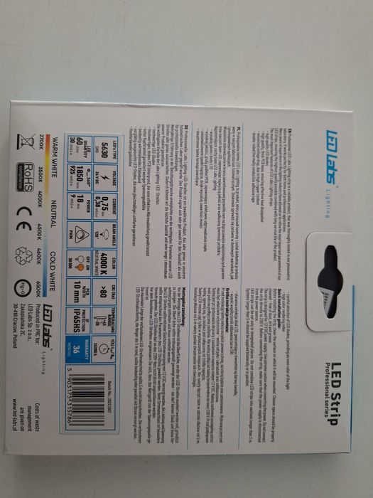 Taśma LED 18W/m, barwa neutralna, 5 m, IP65, możliwa większa ilość