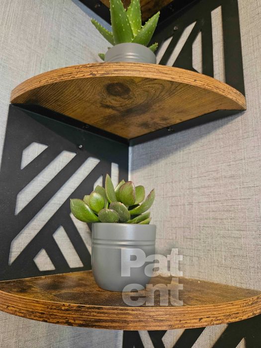 Loftowa narożna dekoracja ścienna kwietnik 5 poziomów wzór