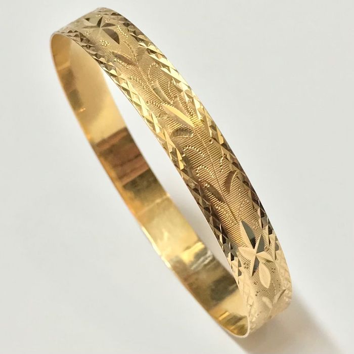 Złota BRANSOLETKA damska 750 18K sztywna CUDOWNA