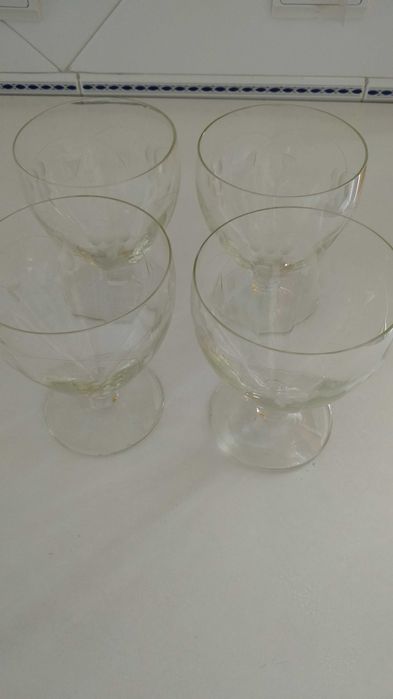 Copos e jarras de vidro lapidado  art deco - anos 20/30