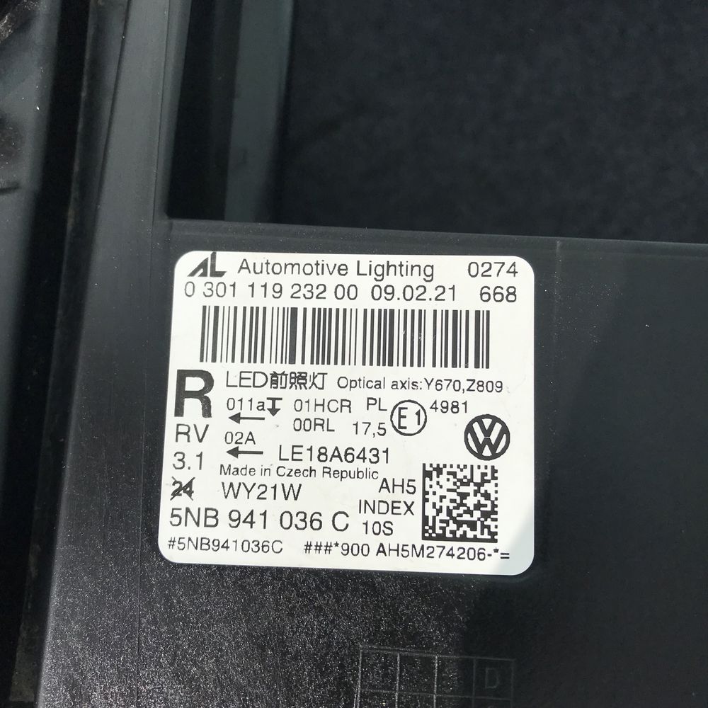 Vw Tiguan 2020 led фары 5nb941035c фара