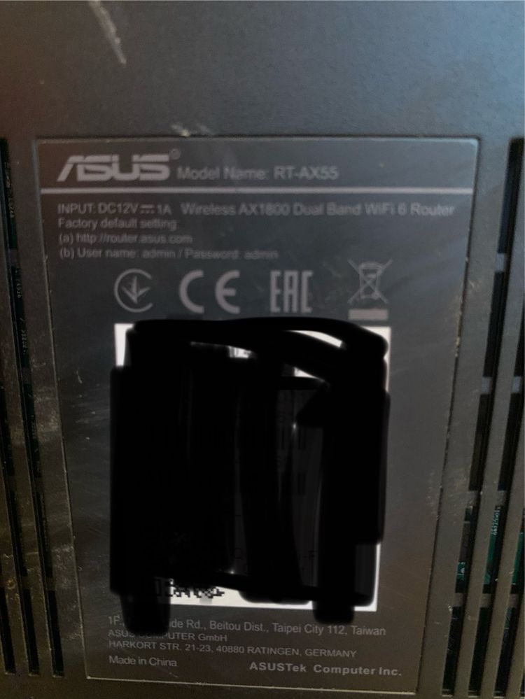ASUS RT-AX55 (1800Mb/s a/b/g/n/ac/ax, 4xLAN)