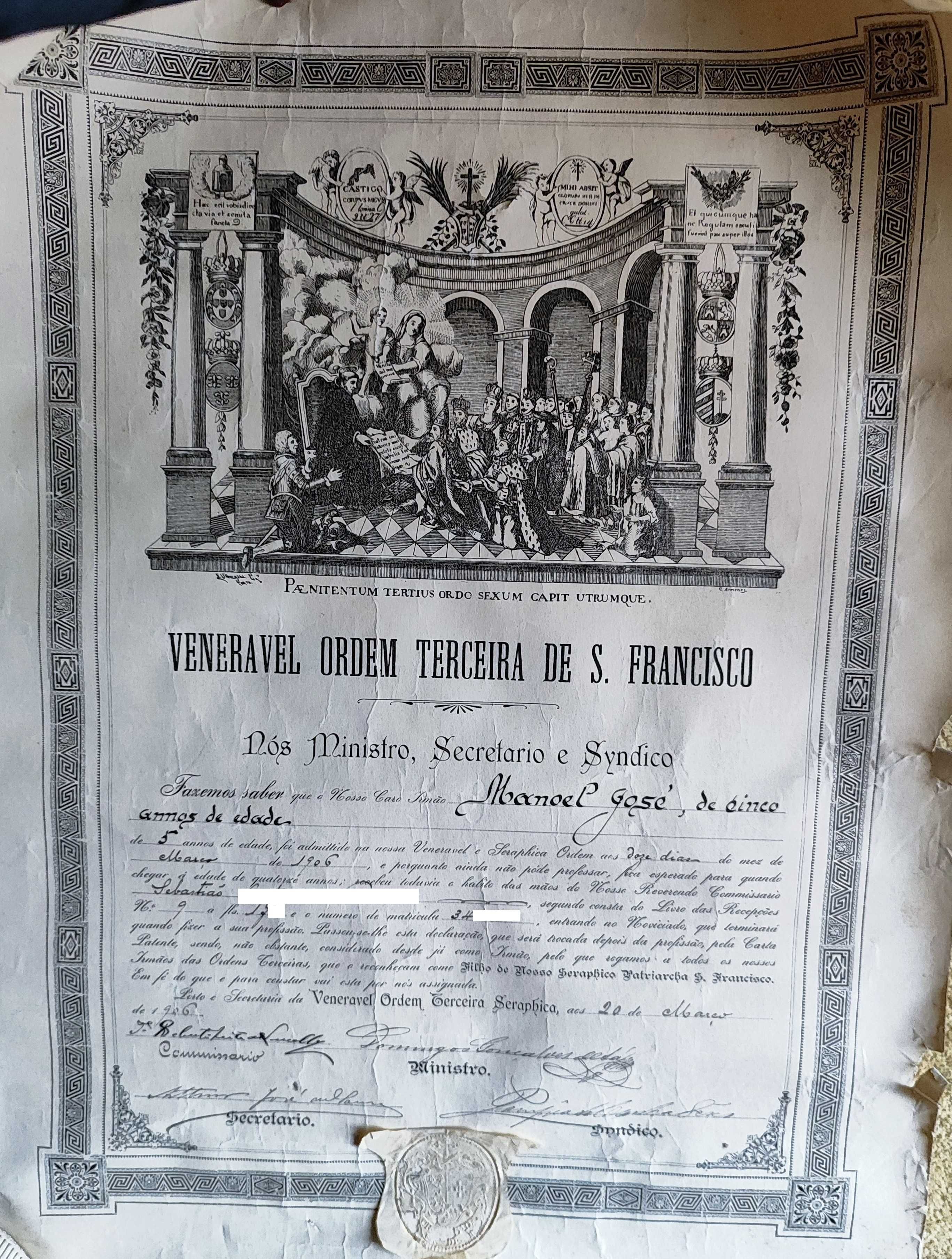 Documentos antigos - ICAR, SCMP, Ordem de São Francisco