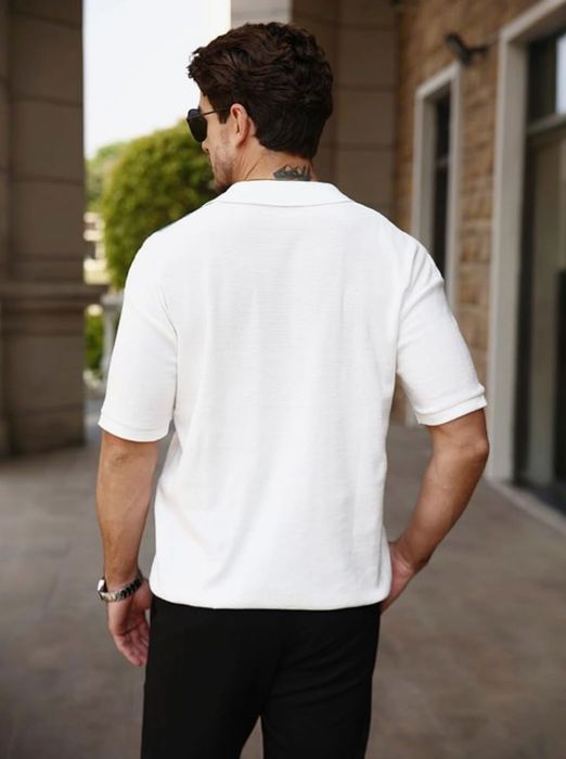 Koszula męska z krótkim rękawem, biało zielona, rozmiar S, HYPESTFIT