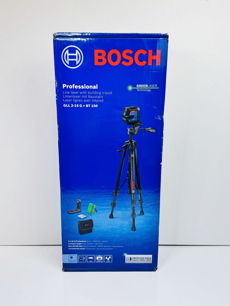 Крос-лінійний лазер Bosch GLL 2-15 G/BT 150 зі штативом