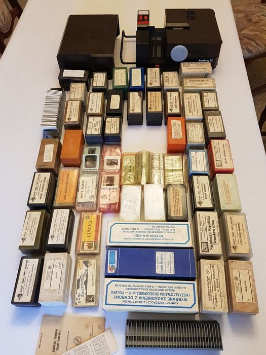 Slajdy przezrocza zdjęcia klisze projektor rzutnik Krokus mega zestaw