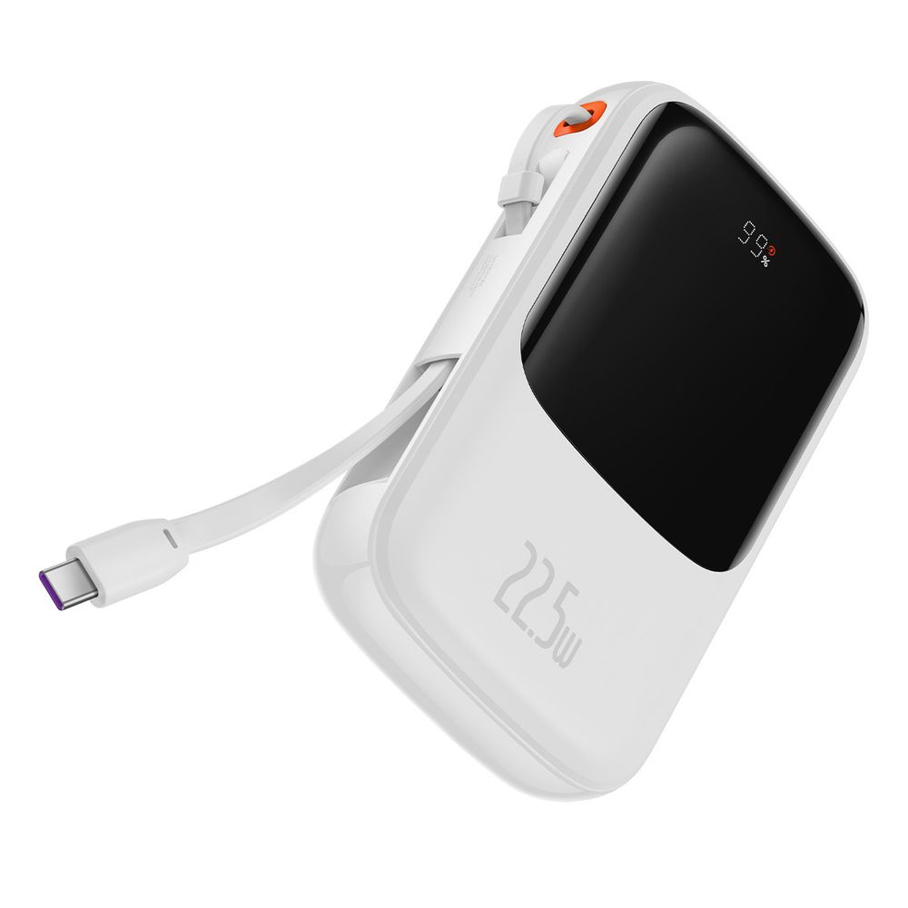 Baseus Qpow powerbank 10000mAh kabel USB C 22.5W QC SCP AFC FCP biały