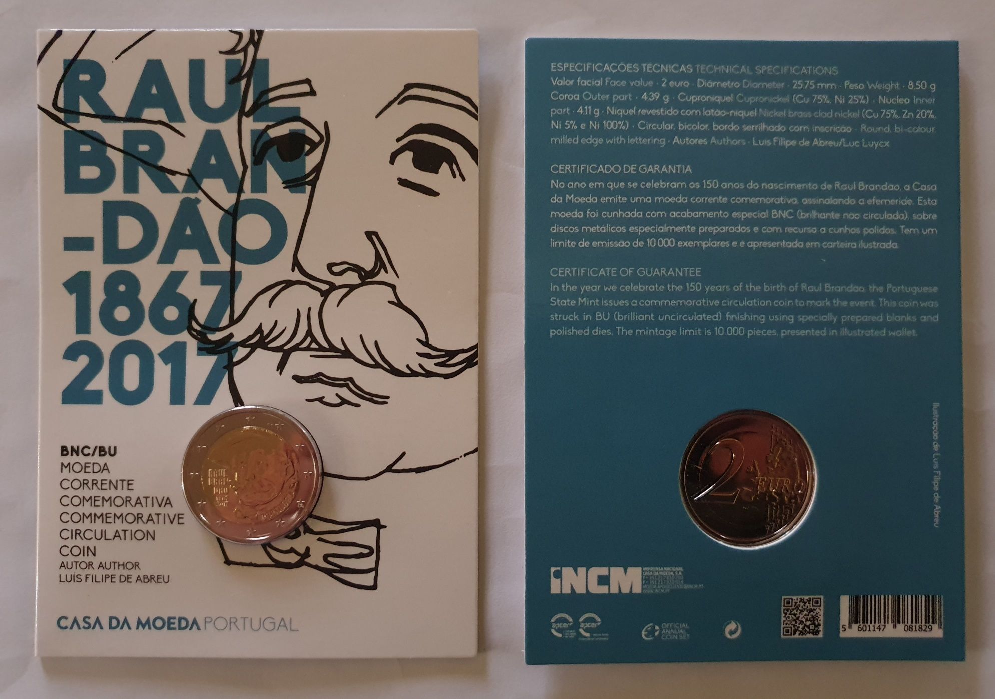 2,00€ BNC Raul Brandão 2017