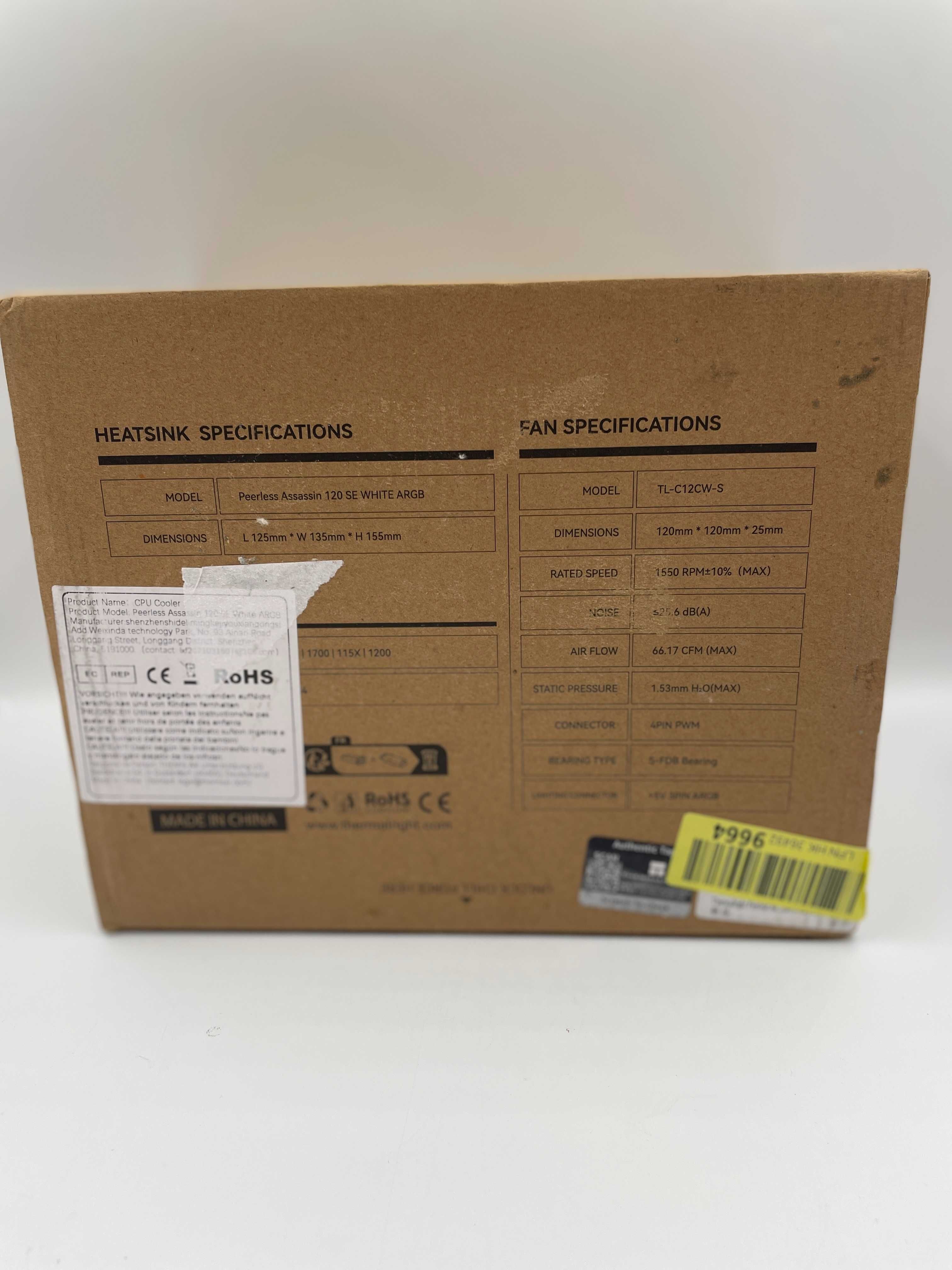 Chłodzenie procesora Thermalright Peerless Assassin 120 SE White
