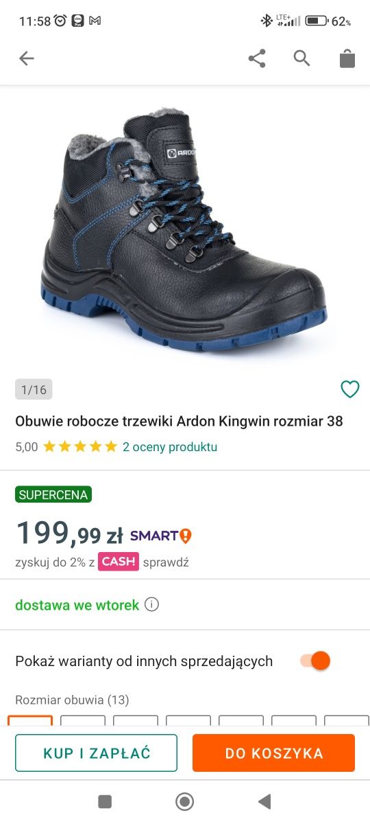 Buty robocze rozmiar 43