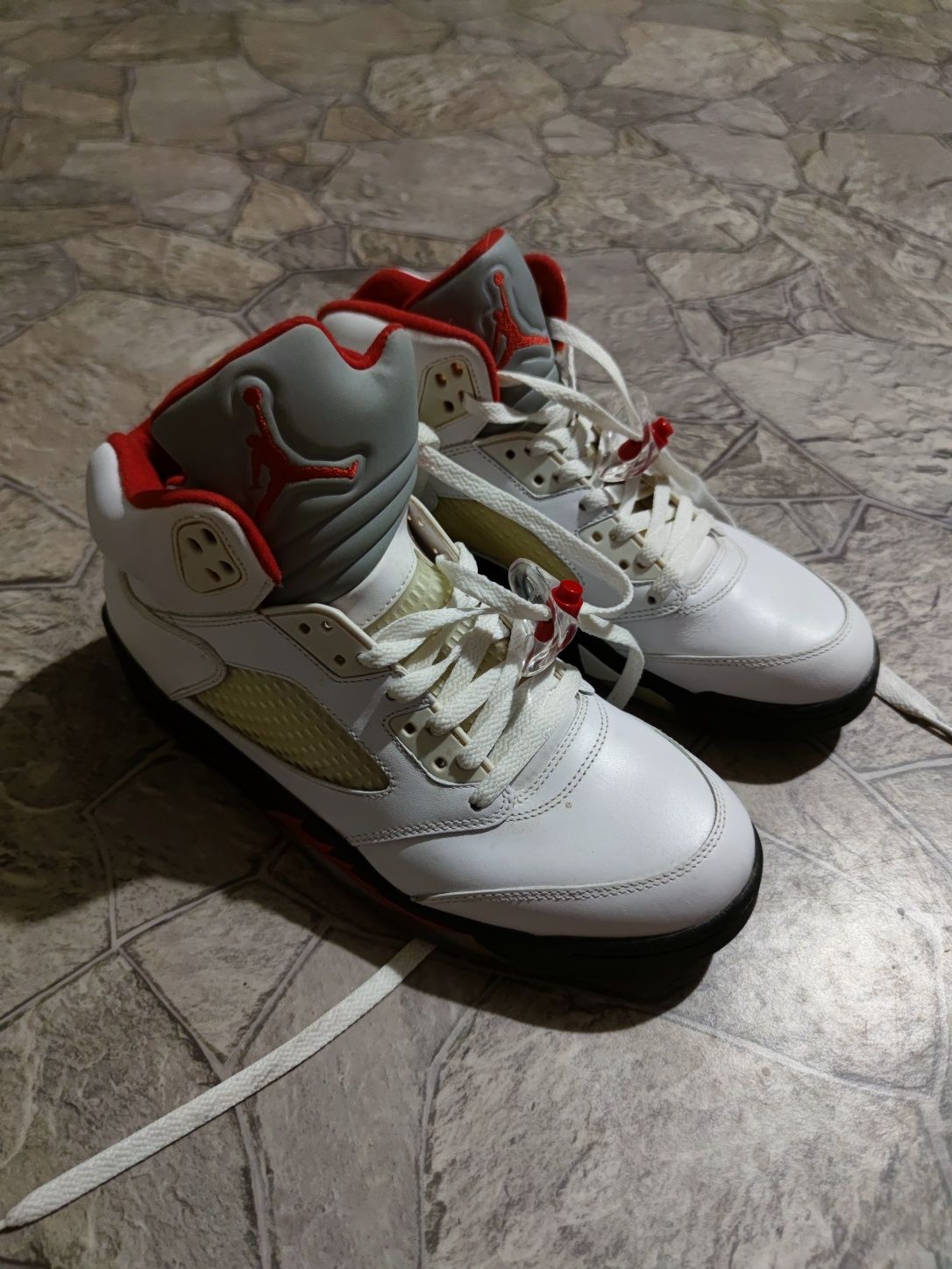 NIKE AIR JORDAN 5 retro fire Red silver tonque r43