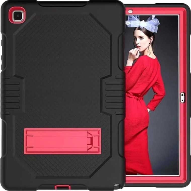 Etui Pancerne Tab A8 10.5 X200 czarno czerwone z podpórką