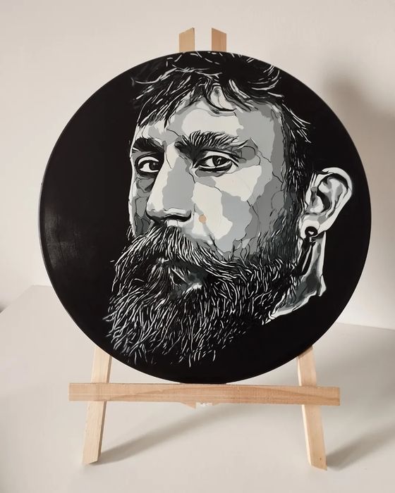 António Variações pintura original em disco de vinil