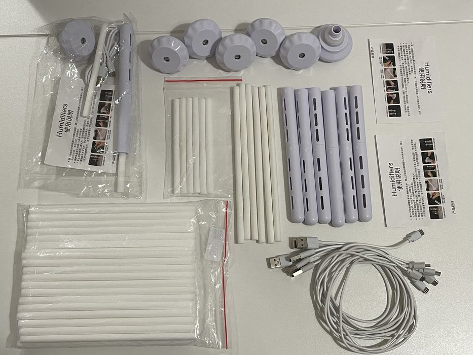 7x nawilżacz powietrza ultradźwiękowy na USB + 50x filtr do nawilżacza
