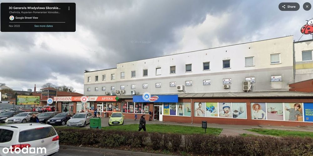 Do wynajęcia dwa lokale handlowe Chełmża, ul Sikorskiego 30 – po PEPCO