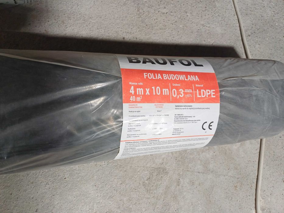 Folia budowlana BAUFOL 0,3 mm 4 x 10 m