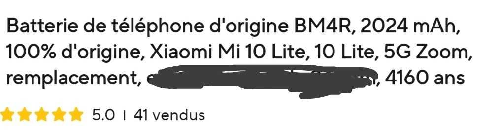 Bateria original Xiaomi mi 10 lite, 10 lite, 5G Zoom