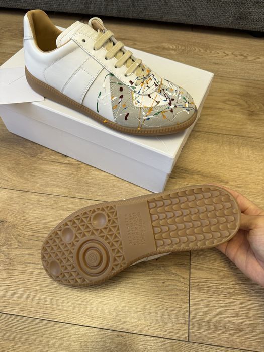 кеды Maison Margiela Gats mm6 painted white с краской
