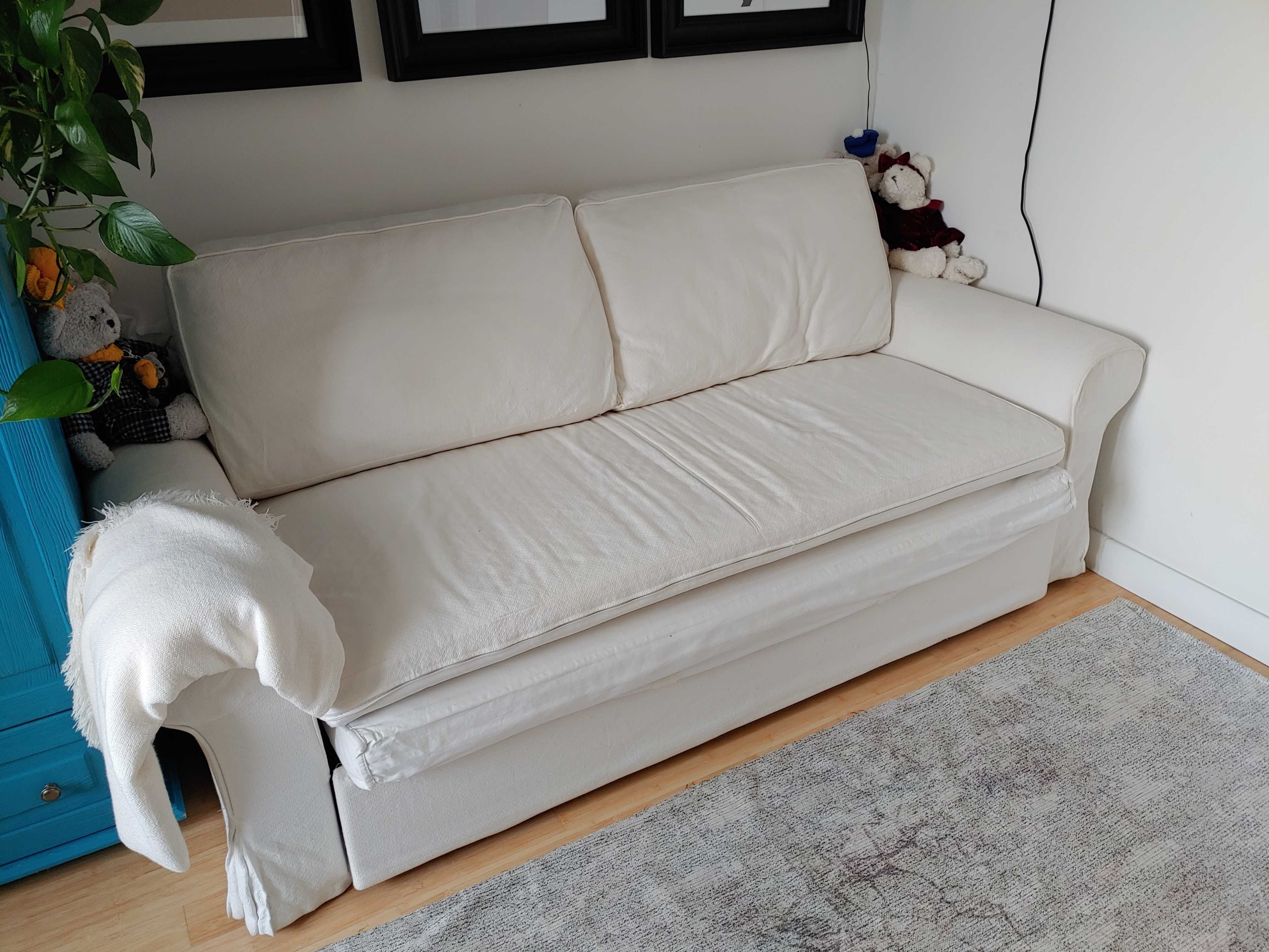 Sofa BACKABRO IKEA 2 osobowa rozkładana biała