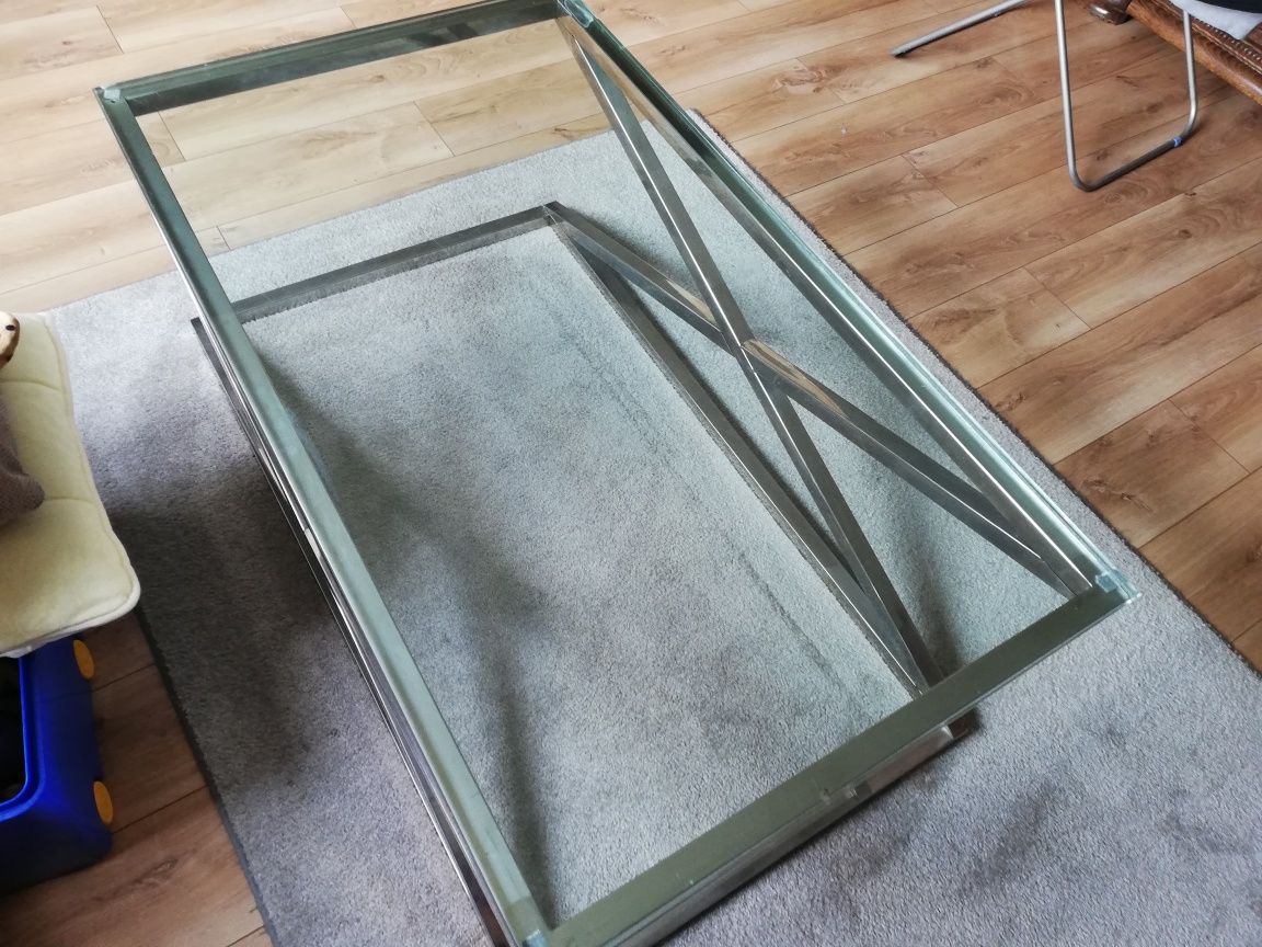 Ława szklana bardzo ciekawy design szkło 1,5 cm