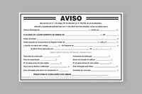 Placas de aviso / alvará de obras