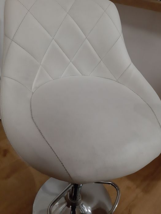 Hokery ekoskóra białe 2szt