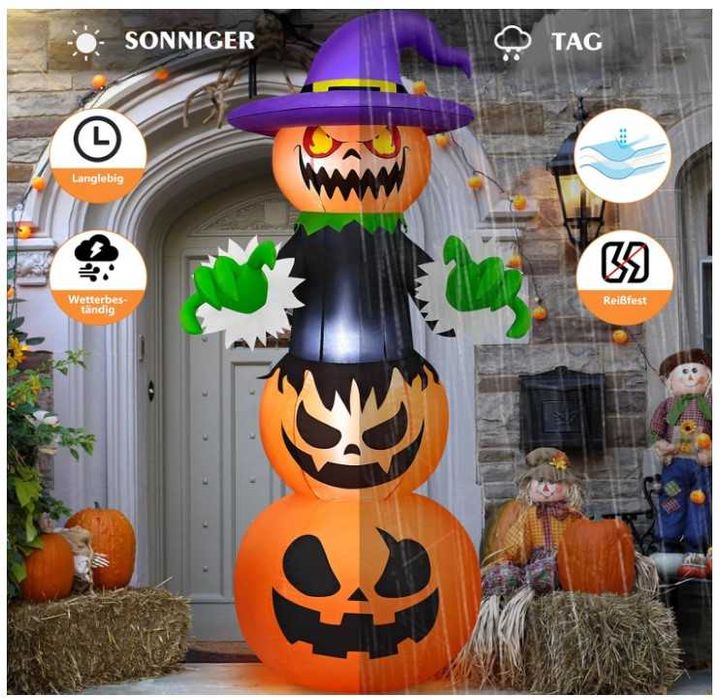 Nadmuchiwana dekoracja na Halloween dynia z oświetleniem LED 180cm