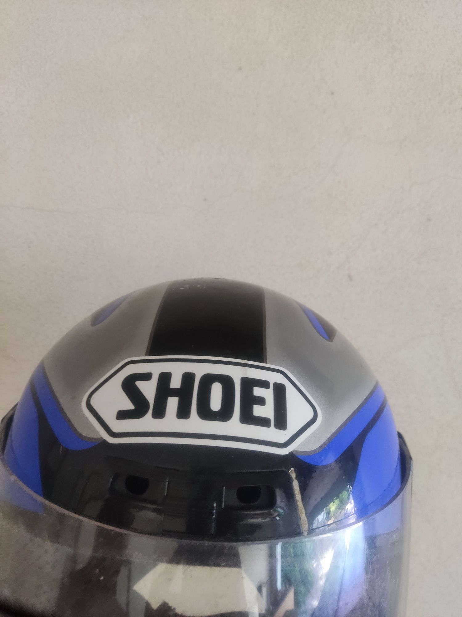 Capacete de mota azul preto e cinzento RF 200 Shoei