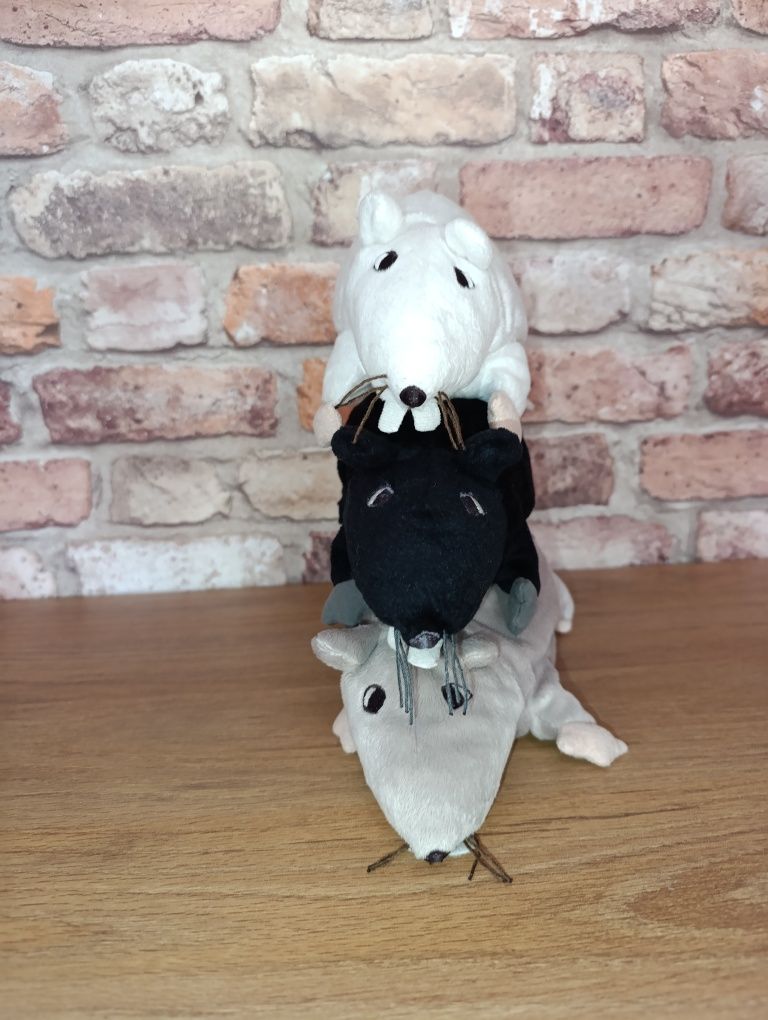 Gosig Rata szczur bialy,czarny i szary  mysz maskotka Ikea zestaw