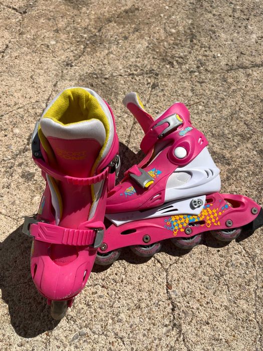 Par de patins Sport Zone e conjunto de proteção