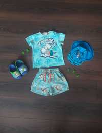 Крутой пляжный комплект на мальчика, кроксы, crocs, шорты, футболка