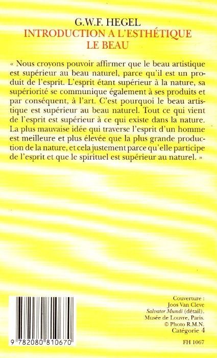 Livro - Introduction a l' Esthétique. Le Beau - G. W. F. Hegel