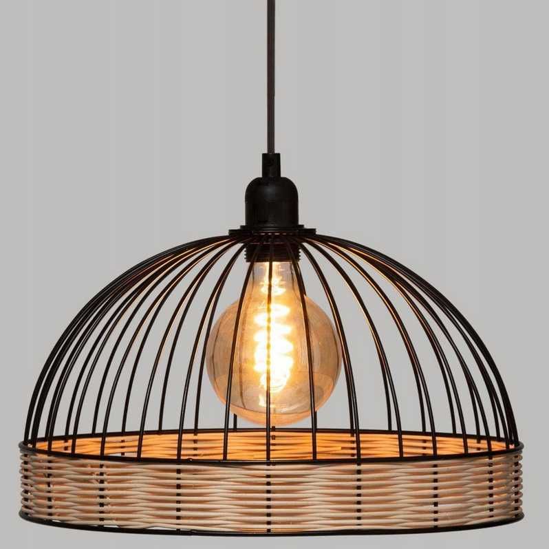 BOHO Lampa wisząca Metalowa Lampa sufitowa 1 punkt Wiklinowa Nowa