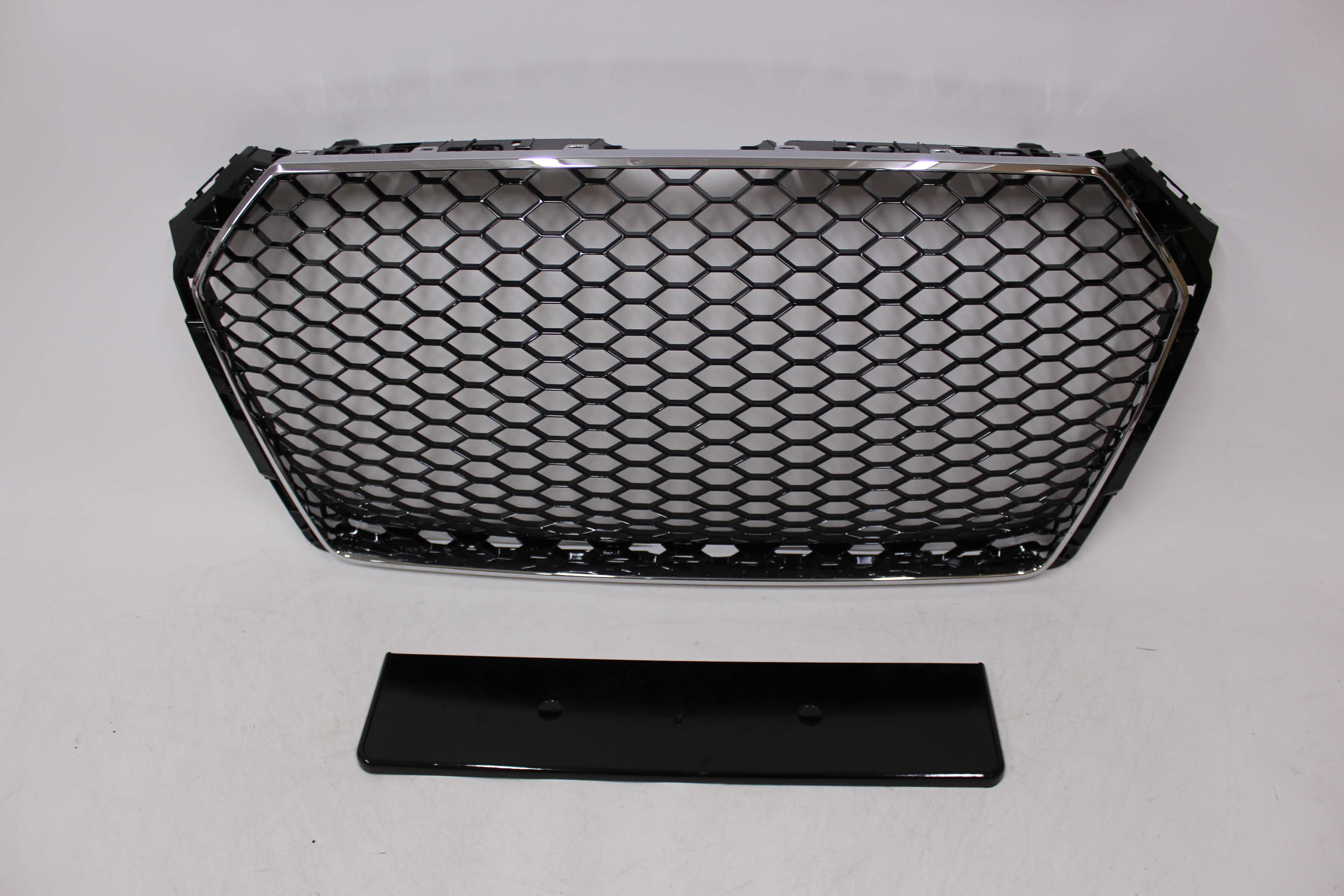 GRILL Atrapa chłodnicy AUDI A4 B9 15-19 RS-LOOK PLASTER MIODU S-line