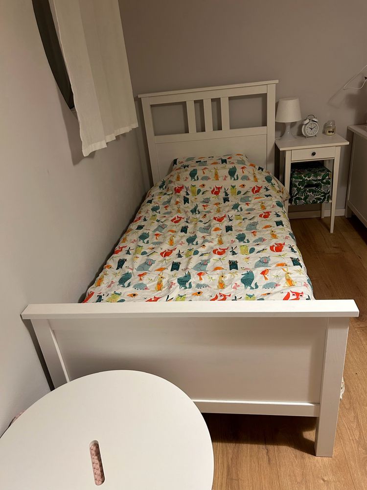 rama łóżka ikea hemnes biała bejca