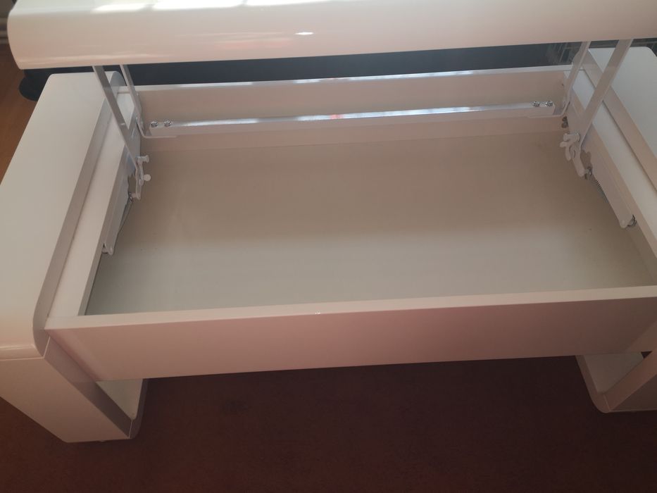 Ława biała prostokątna składana