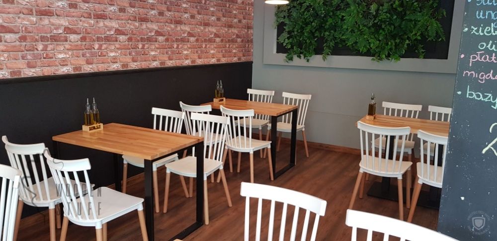 Stół drewniany bukowy 120x80x3 loft metalowe nogi salon