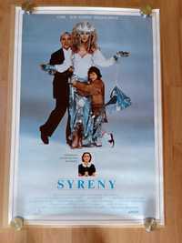 Plakat filmowy SYRENY. Cher. Oryginał z 1992 roku.