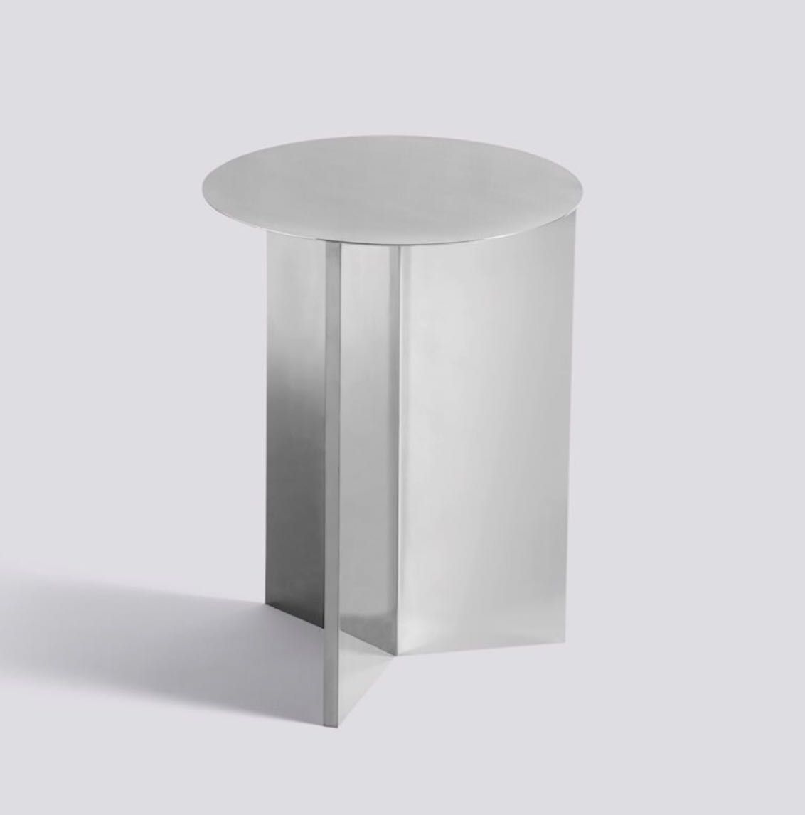 Mesa Hay Slit - Redonda 035 x H47 - Aço inoxidável polido espelhado