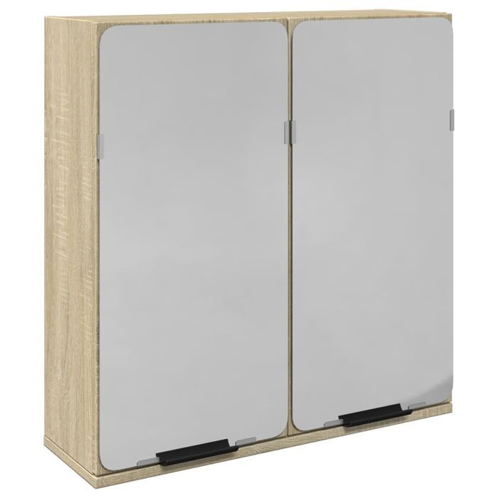 Vidaxl Szafka Łazienkowa Z Lustrem, Dąb Sonoma, 64,5X20X66,5 Cm
