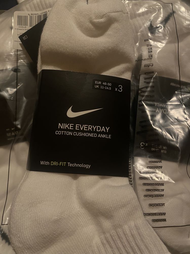 Шкарпетки оригінальні Nike sport casual everyday опт білі чорні сірі