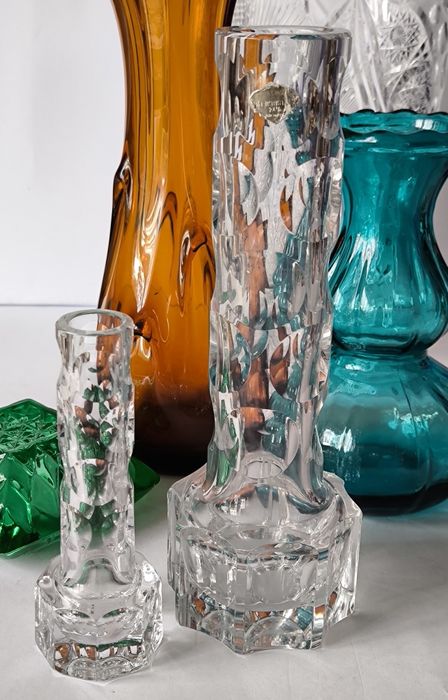 Wazon świecznik  1 + 1 gratis Nachtman piękne stare szkło kryształowe