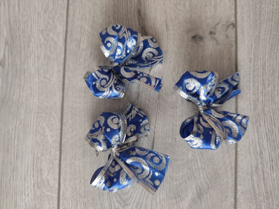 Новорічні банти, бантики на ялинку, новорічний декор, банти