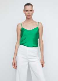 Top alças verde mango XS