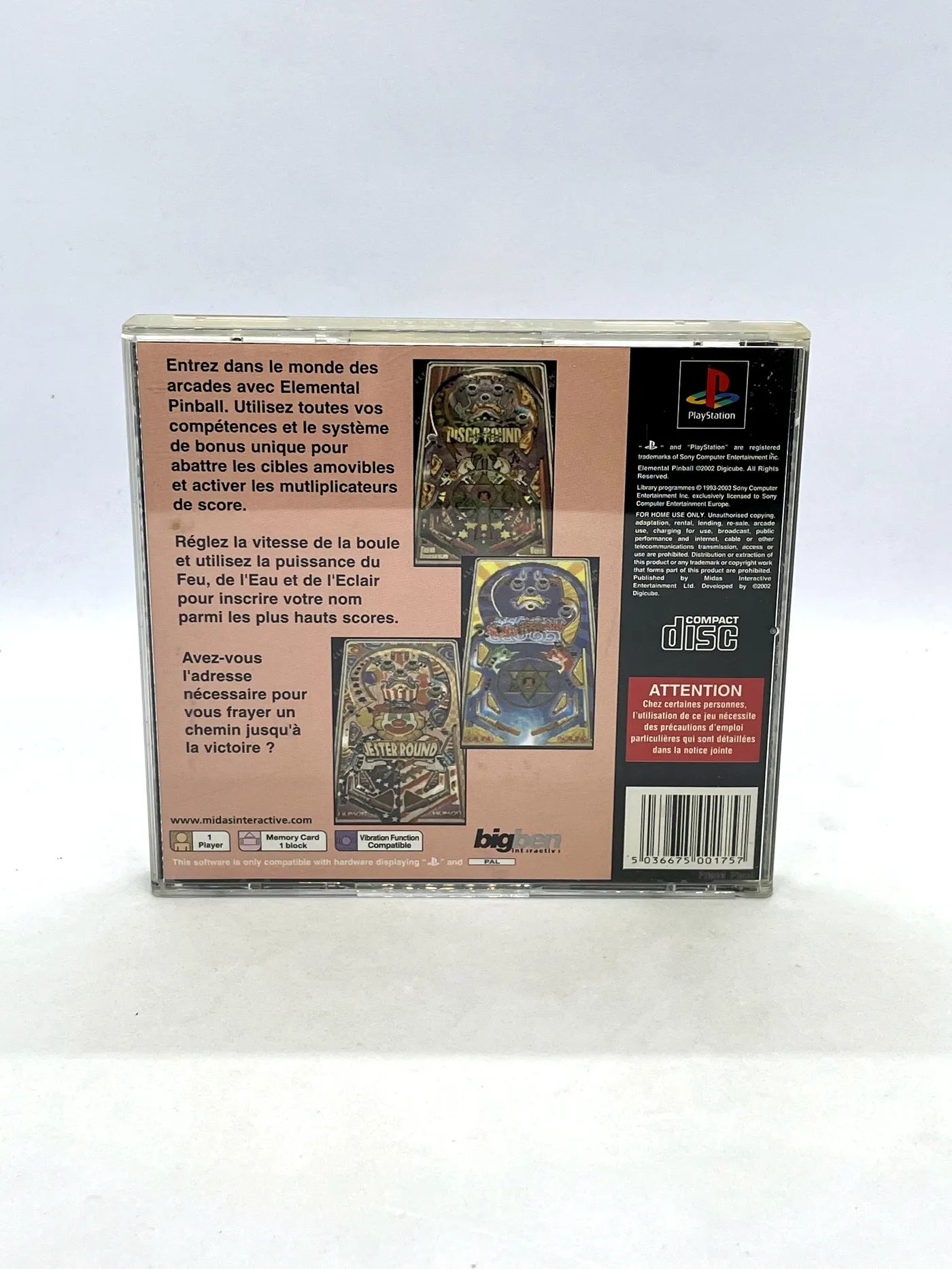 Elemental Pinball PS1 PSX Po Angielsku