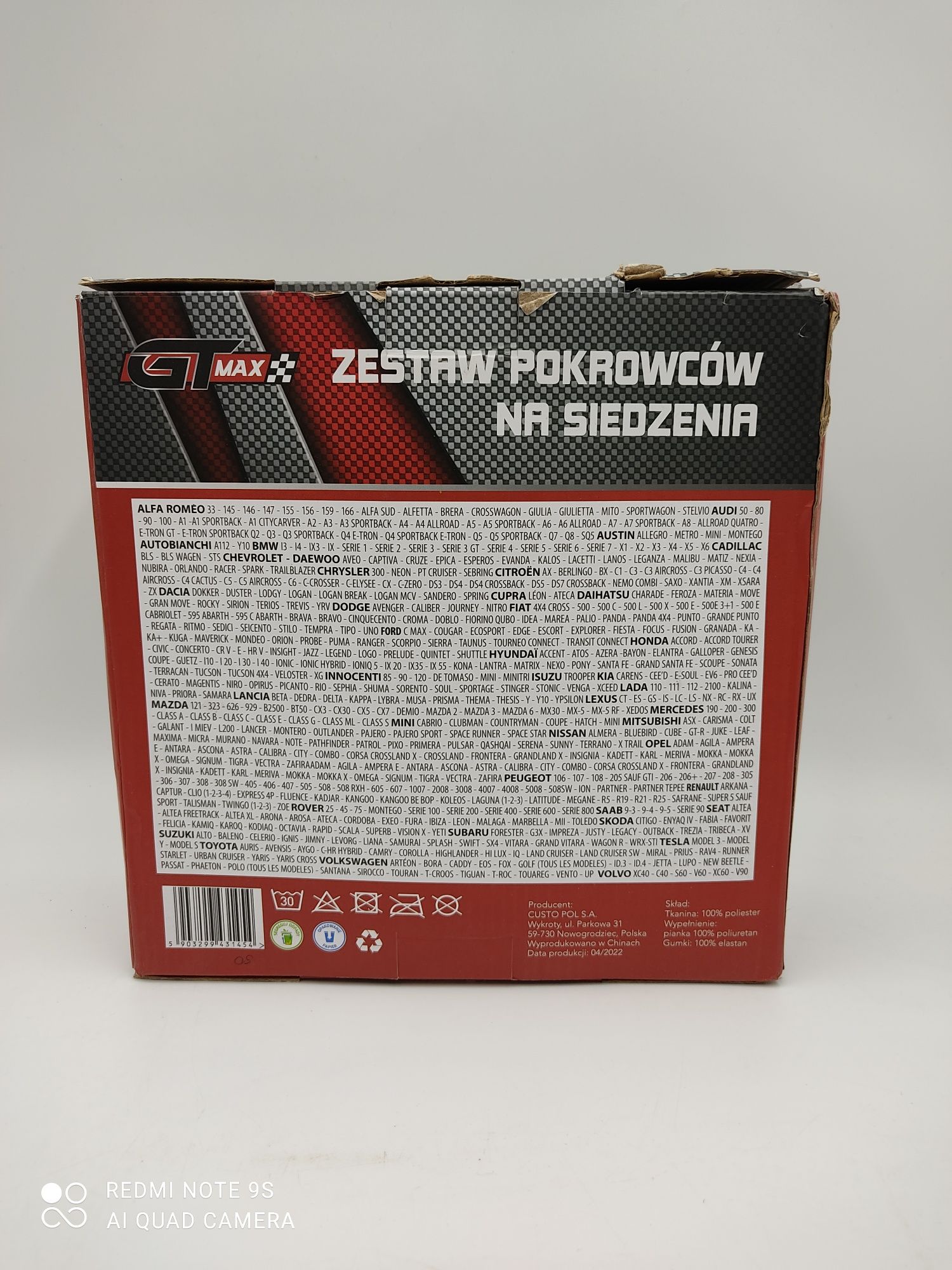 Zestaw pokrowców na siedzenie