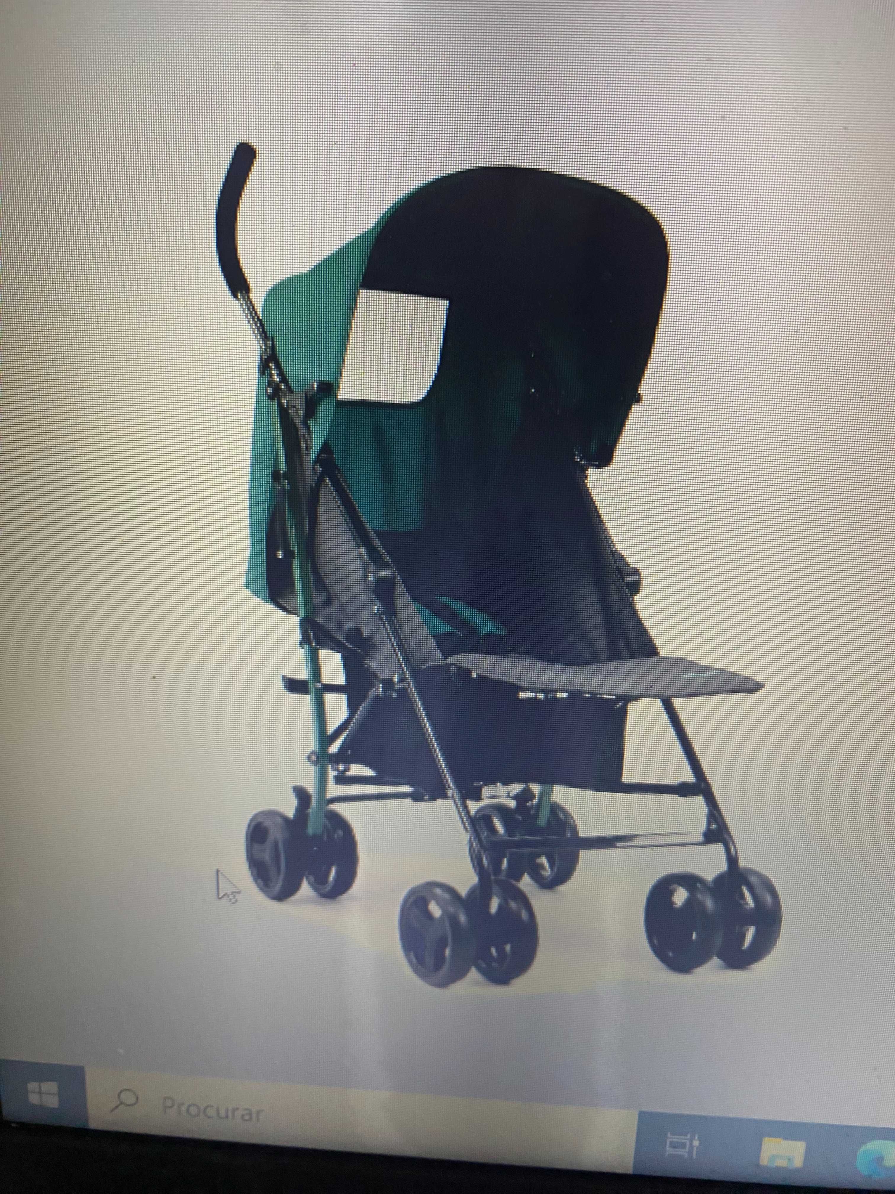 Carrinho de passeio multiposições, em cinza e azul marca BBEST
